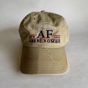 Abercrombie & Fitch Classic Vintage Y2K Beige Adjustable Baseball Hat
